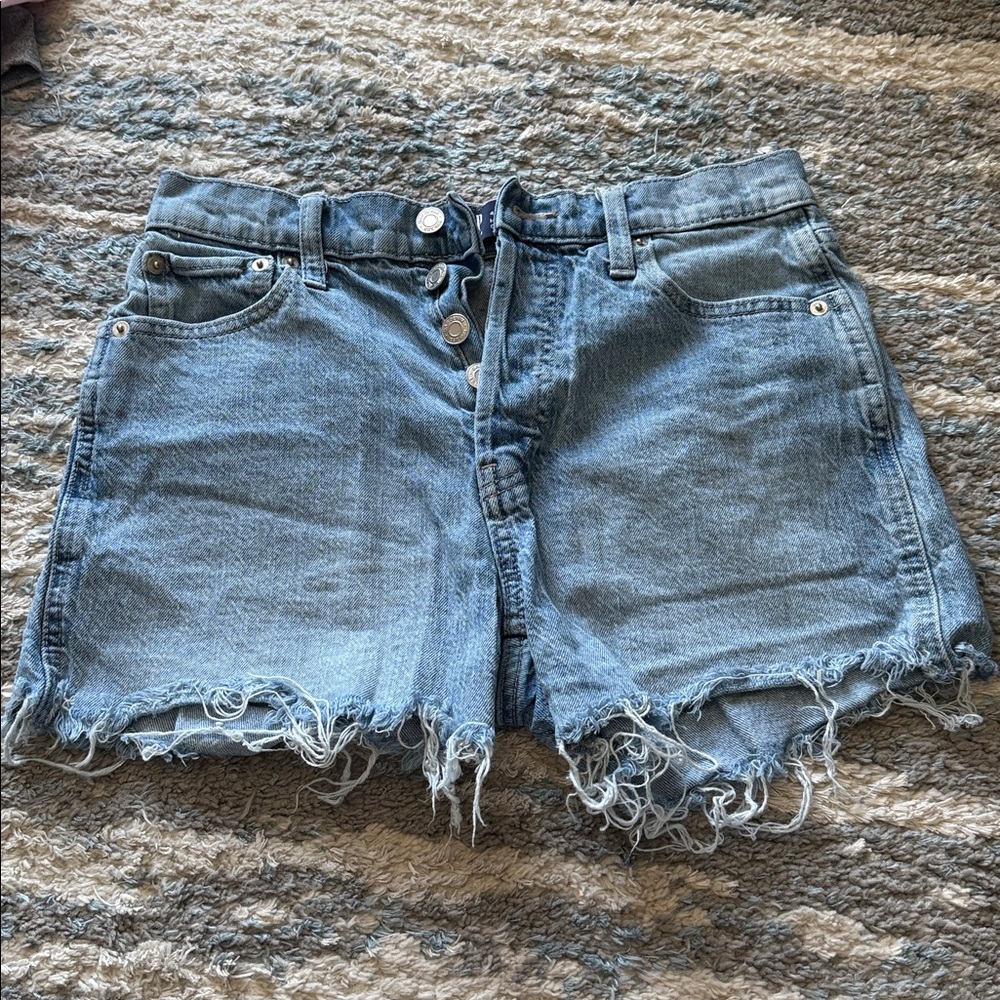 Gap- High Rise Cheeky Short- Distressed Denim Shorts